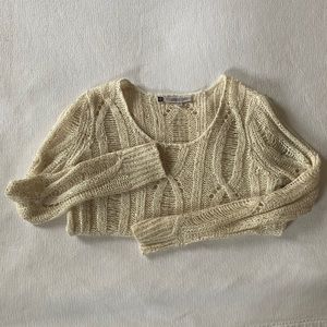 Jennifer Lopez Sequined Cable Knit Sweater